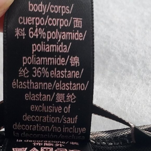 Victoria's Secret Black Floral Mesh Cropped Top Size Medium - Picture 4 of 6